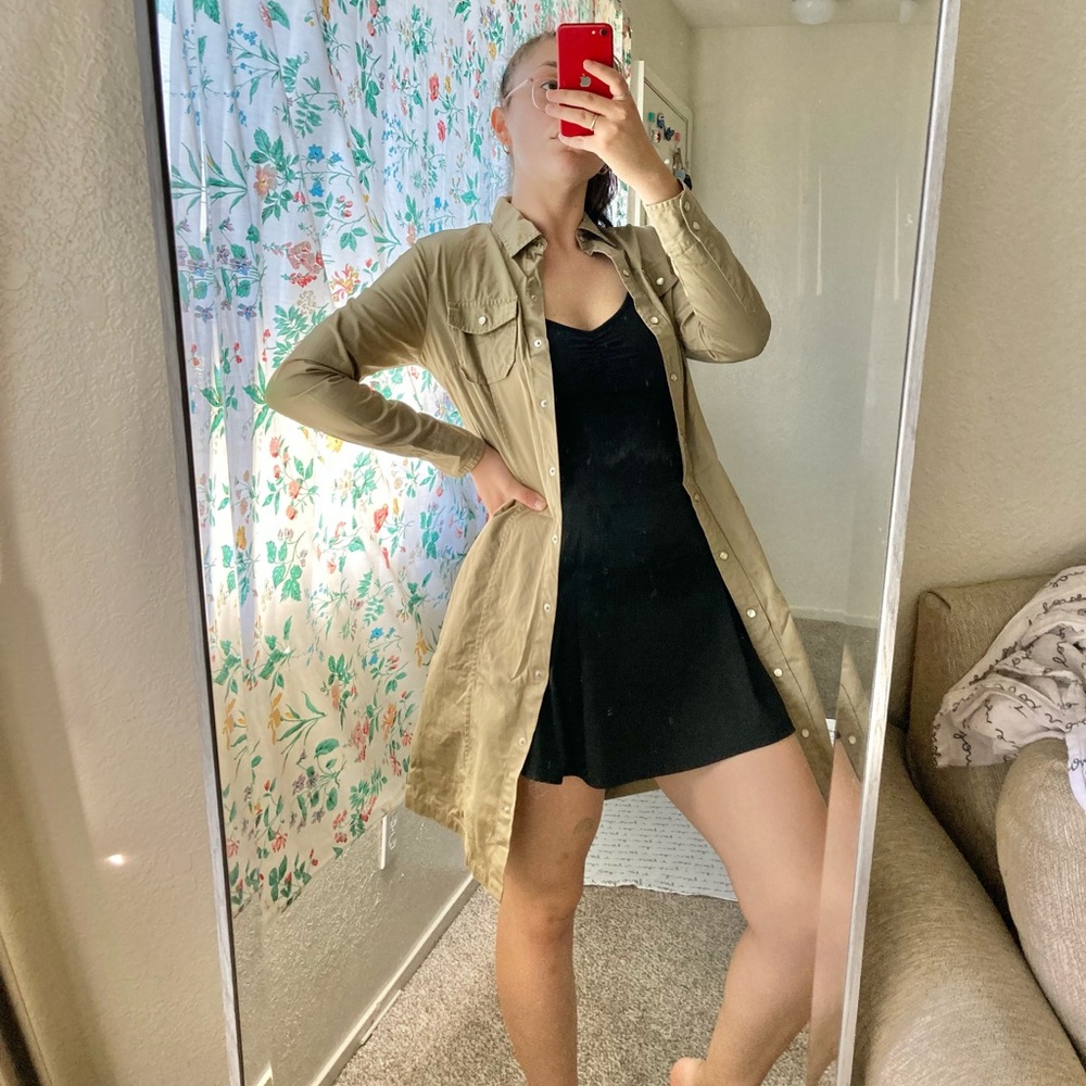 Trench Coat Button Up Dress